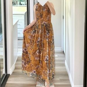 [NWOT] CANDALITE Floral Mesh Special Occasion Maxi Dress